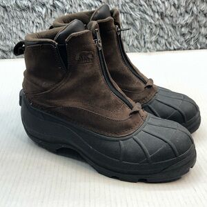 Sorel Boots Coldpac Men 8.5 Shoes Brown Leather Mid Top Hiking Trail Combat Rain